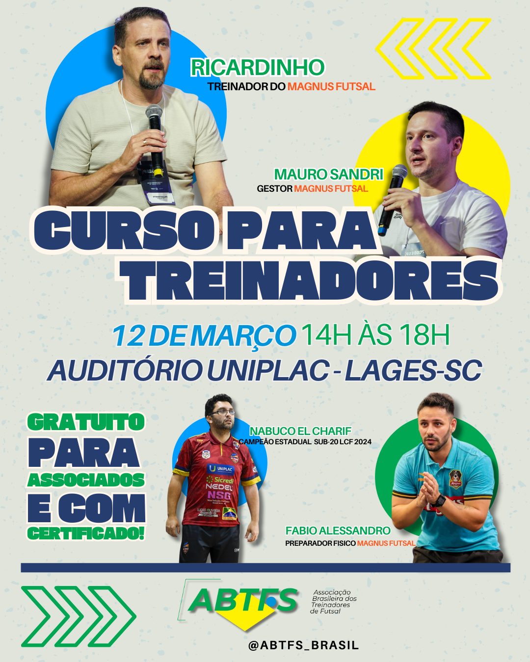 Curso de Capacitação para Treinadores(as) de Futsal contará com a presença de grandes nomes do esporte